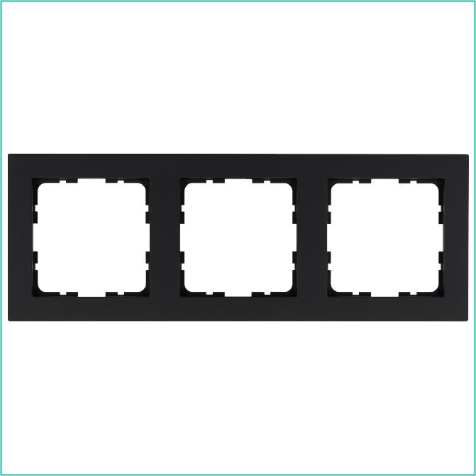 Рамка 3-м G-Classic черн. матов. soft touch Jasmart G1003PB