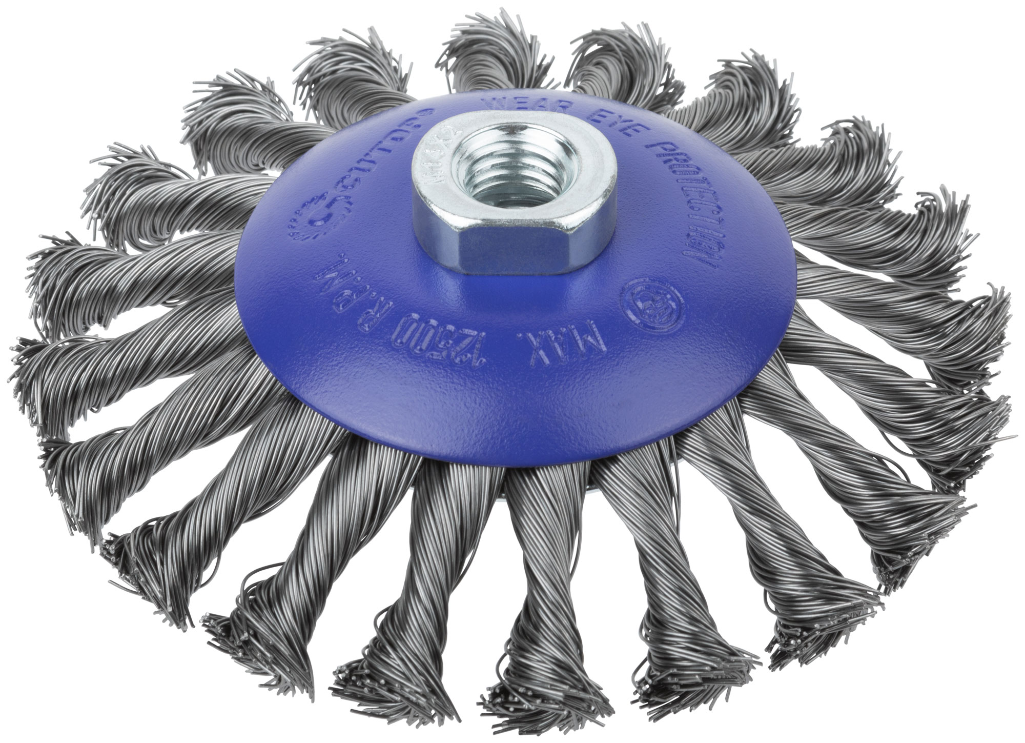 Щетка для УШМ, М14, тип "Тарелка", крученая проволока 0,5 мм, 125 мм, блистер, CUTOP Profi