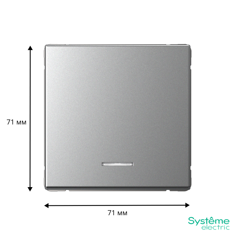 Выключатель кнопочный 1-кл. ArtGallery 10А с подсветкой механизм алюм. SE GAL000316