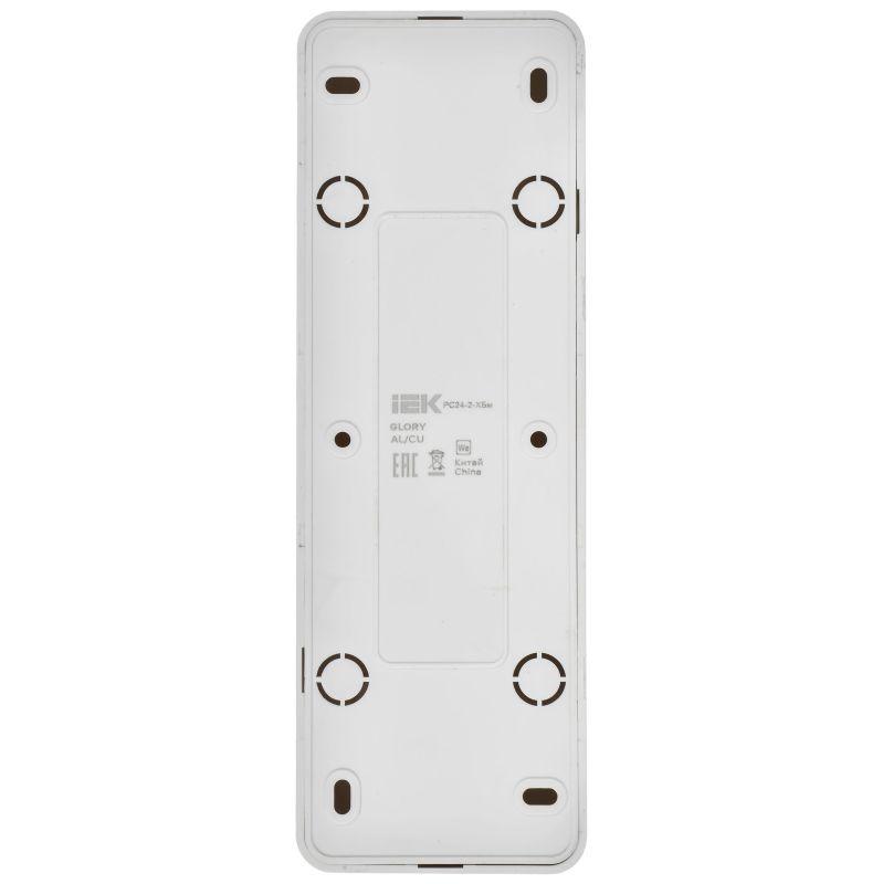 Розетка 4-м ОП GLORY РС24-2-ХБм 10А без заземл. без защ. шторок бел. матов. IEK ERH40-K01M-10