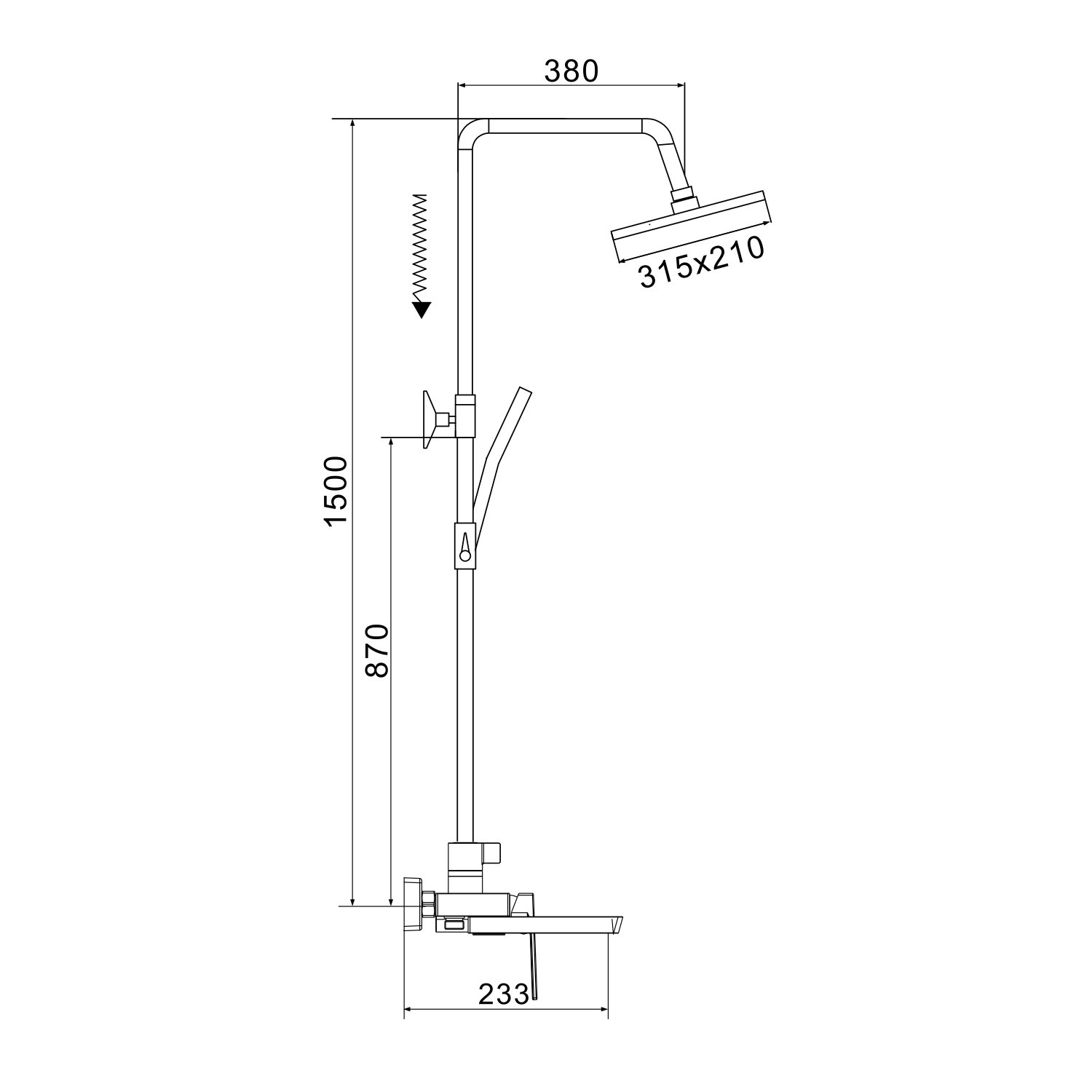 Душевая система Rose R1836C, белый