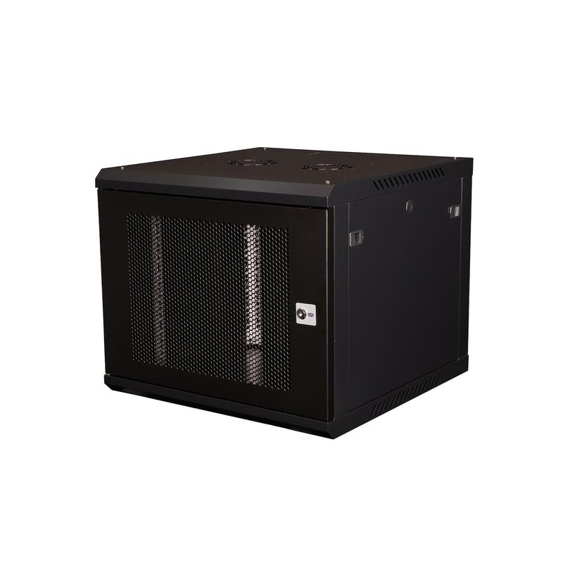 Шкаф телекоммуникационный настен. 19дюйм 9U 501х600х600мм дверь перфорация черн. Datarex DR-652101