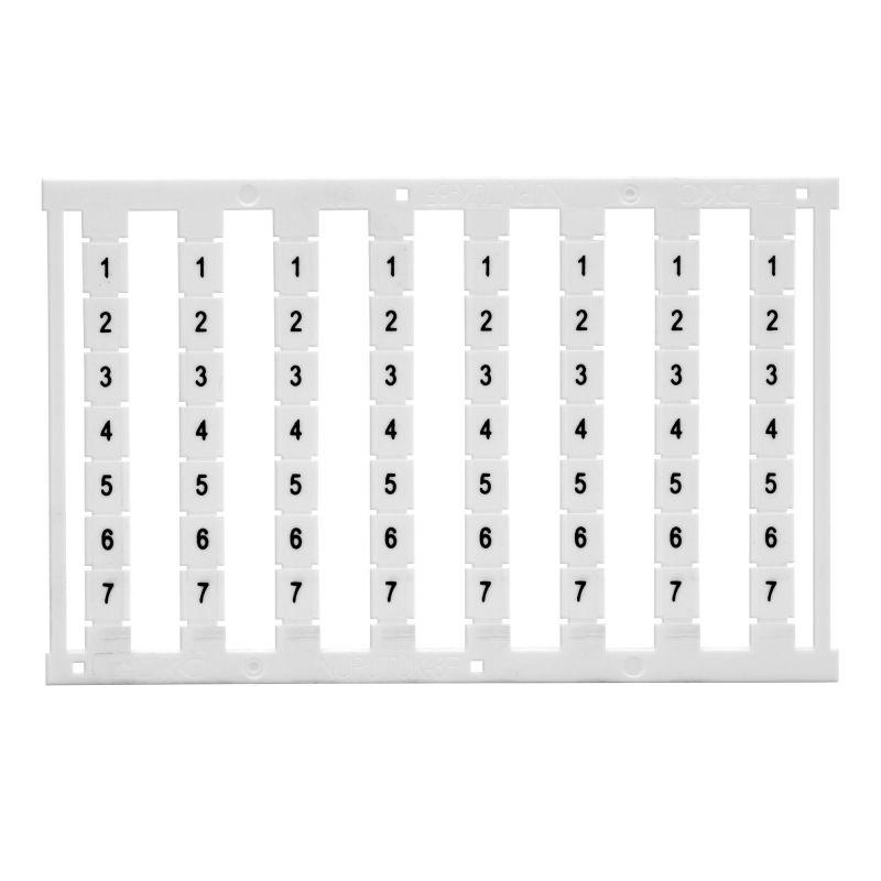 Маркировка для клемм ширина 6мм узкая для клемм Push-in бел. от 41 до 50 вертикальная ориентация 1шт = карта из 80 маркеров (уп.10шт) DKC NUPUTUK-6F-41-50V