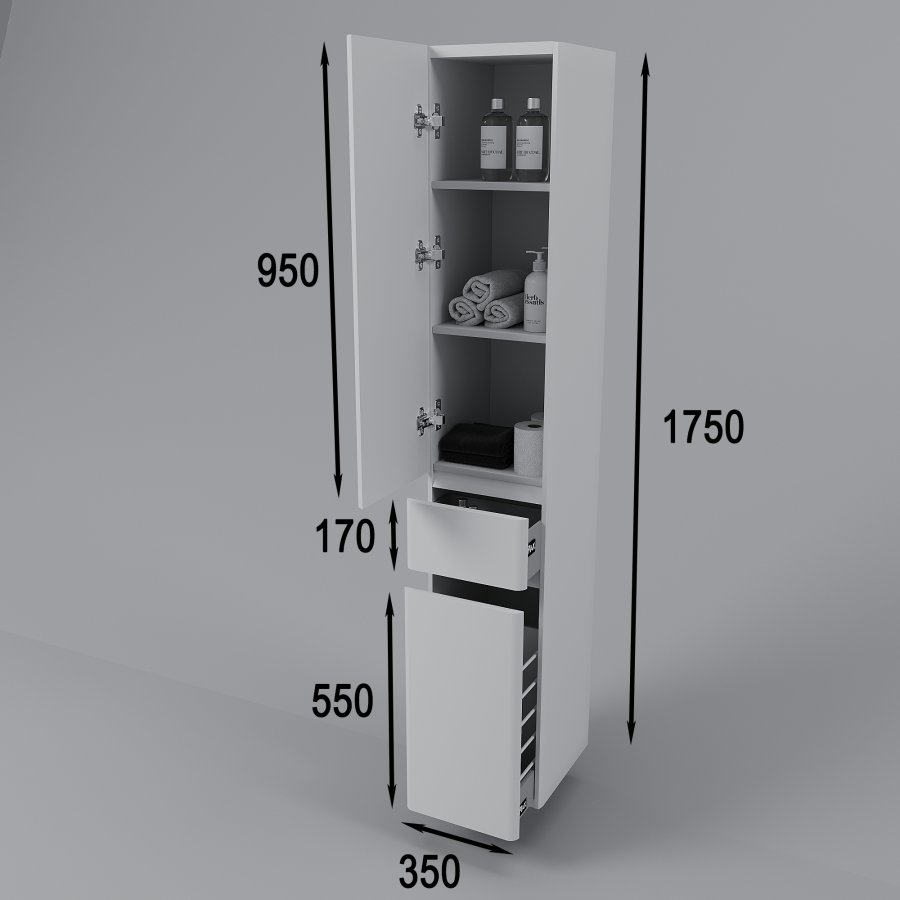 Колонна универсальная "Атлантика 35 L" с корзиной, Антискрейч, PLUS