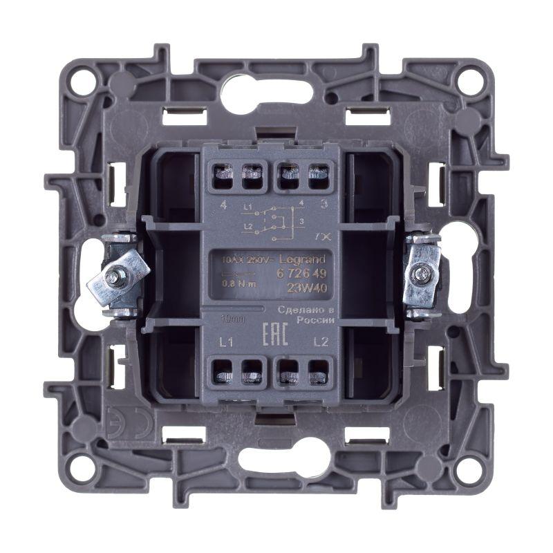 Переключатель перекрестный 1-кл. Etika 250В 10AX винт. зажимы антрацит IEK 672649