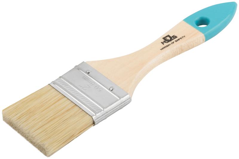 Кисть флейцевая натур. светлая щетина деревянная ручка 2дюйм (50мм) MOS 00705М