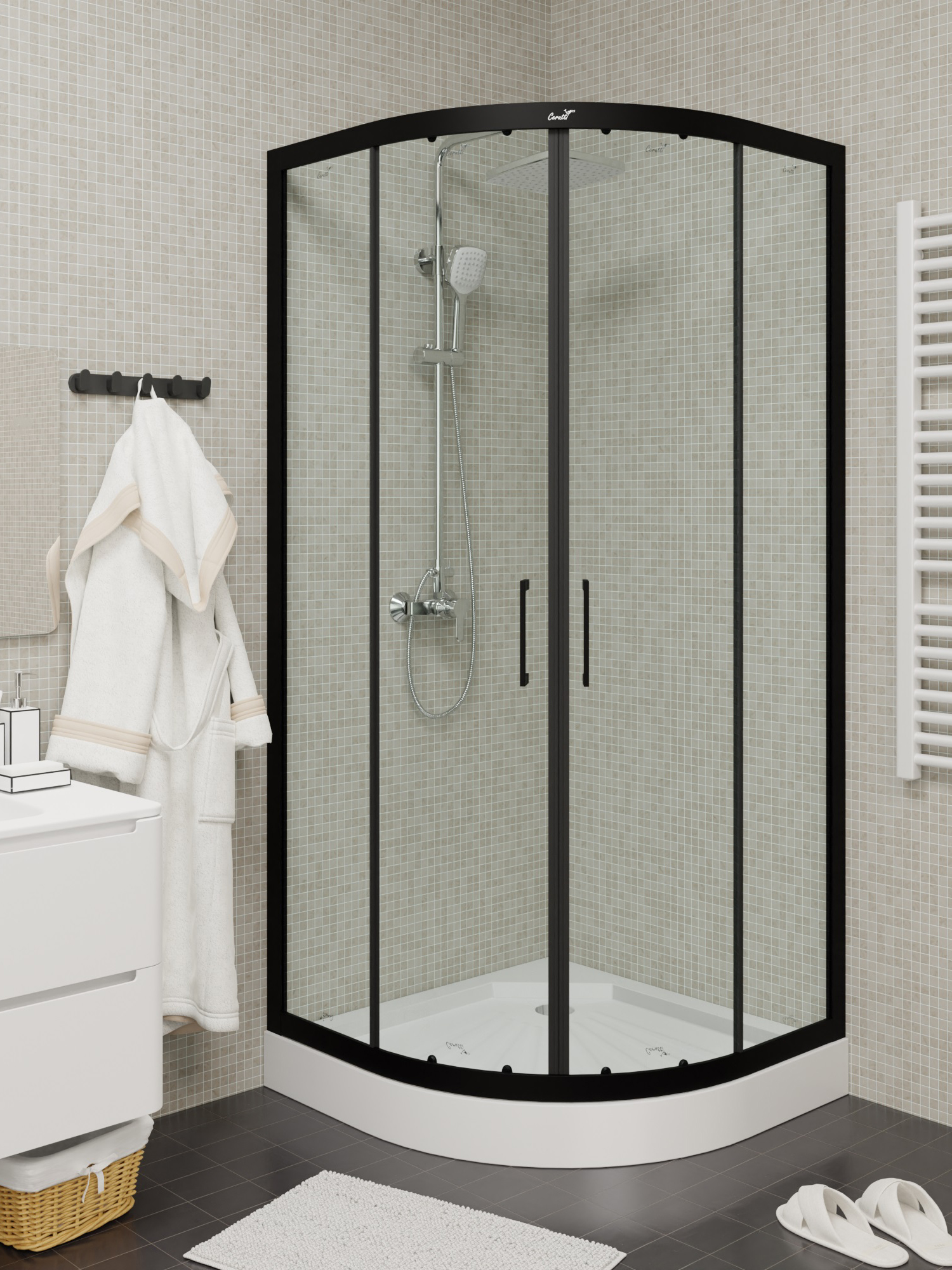 Ограждение VIVA100B душевое Ceruttispa без поддона (100x100x195)