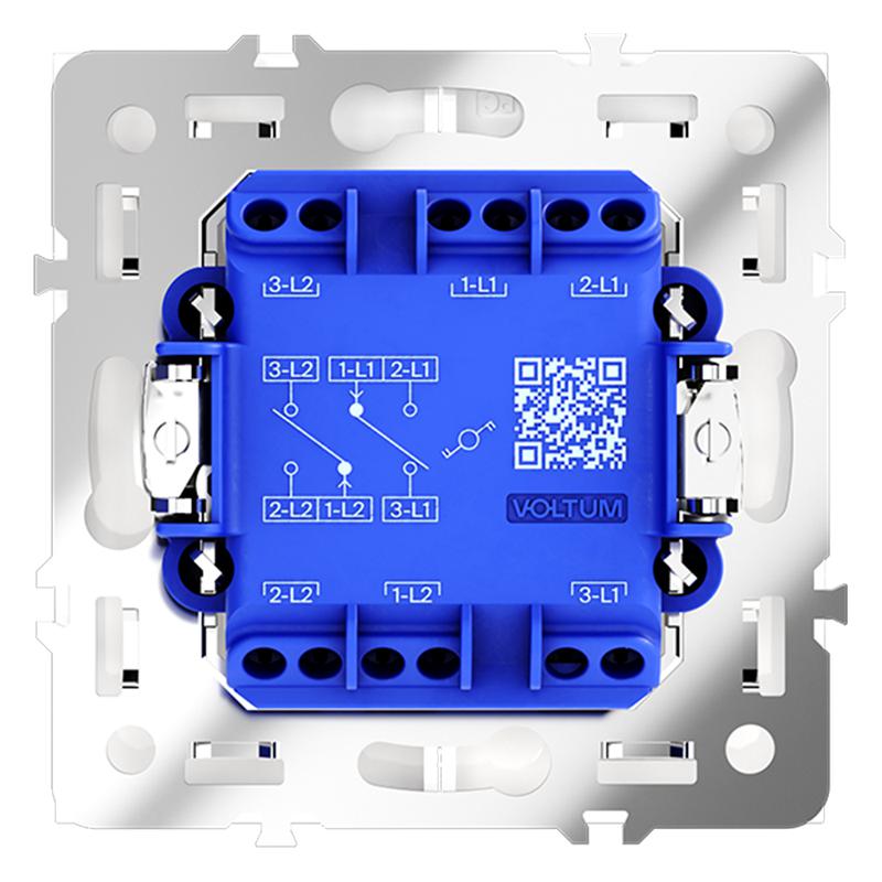 Переключатель проходной 2-кл. СП S70 10А механизм бел. глянцевый Voltum VLS020301
