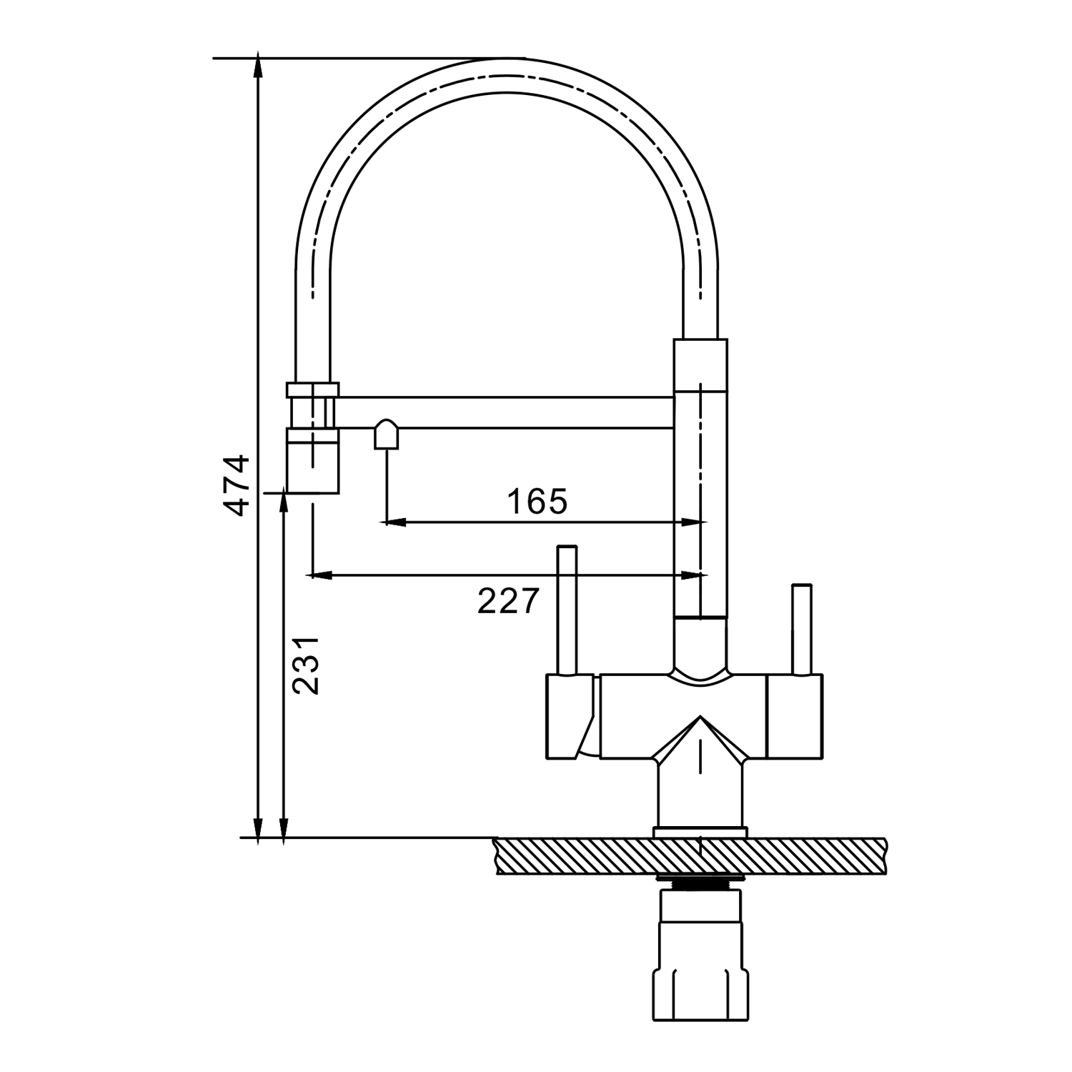 Смеситель для кухни с подключением фильтра Splenka S70.63.09, графит