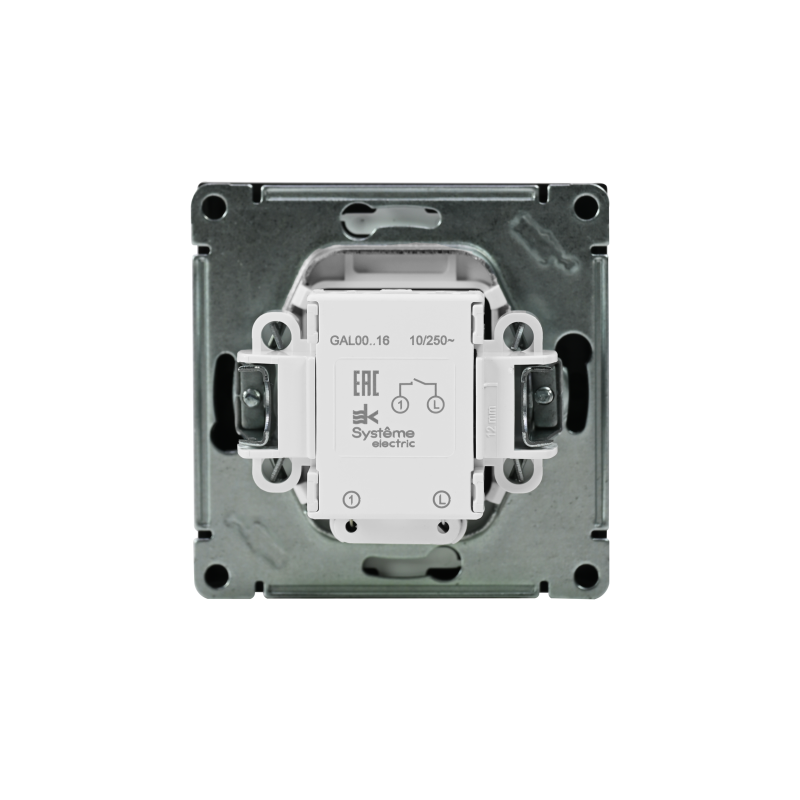 Выключатель кнопочный 1-кл. ArtGallery 10А с подсветкой механизм базальт SE GAL001416