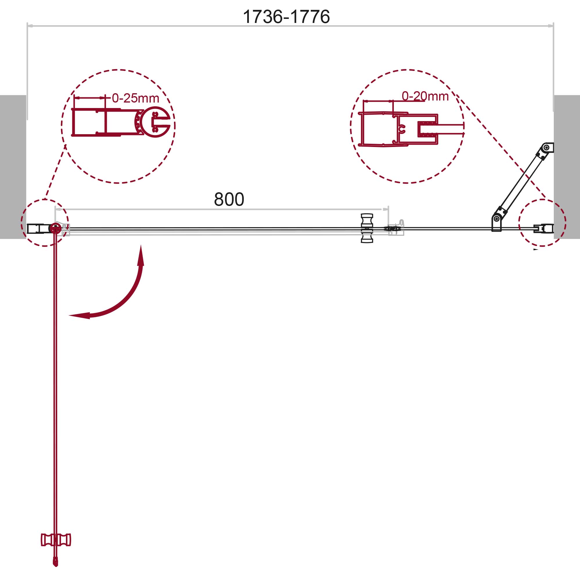 Душевая дверь BelBagno ETNA-B-11-90+90-C-Cr