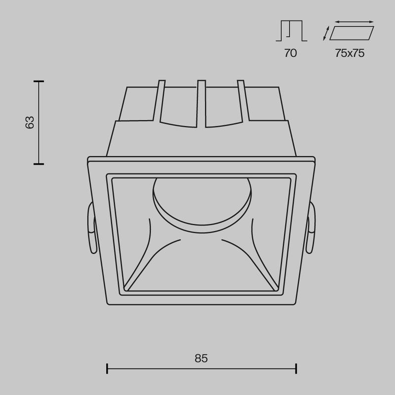 Светильник Alfa LED 1х15Вт 3000К 36град. Dim Triac встраив. Maytoni DL043-01-15W3K-D-SQ-WB