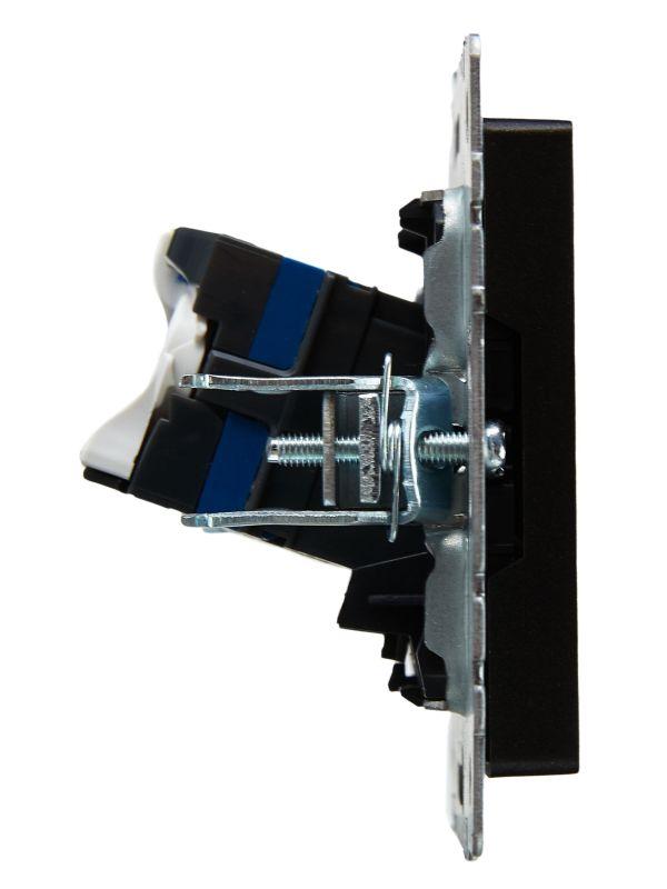 Розетка компьютерная СП RJ45 кат.6 BRITE РК11-БрЧ механизм черн. IEK BR-K10-2-K02