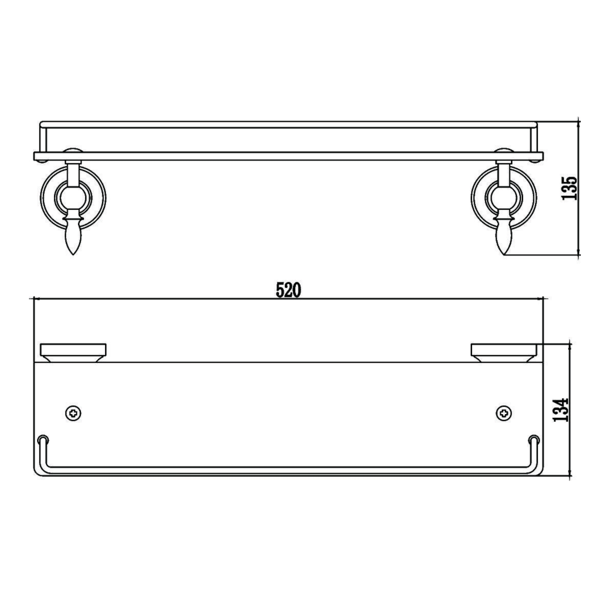 Полка стеклянная Savol S-06891B, золото
