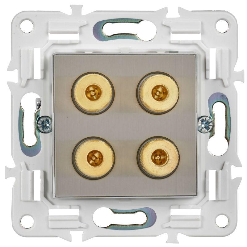 Аудиорозетка 4-м SKANDY SK-A01N никель IEK SK-S40-K50