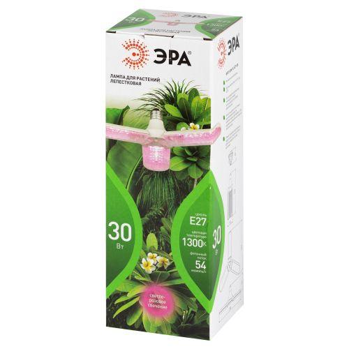 Лампа светодиодная GREEN LINE ФИТО-30W-PL-E27-GR 30Вт E27 для растений 3-х лепестковая красн./син. спектра Эра Б0064542
