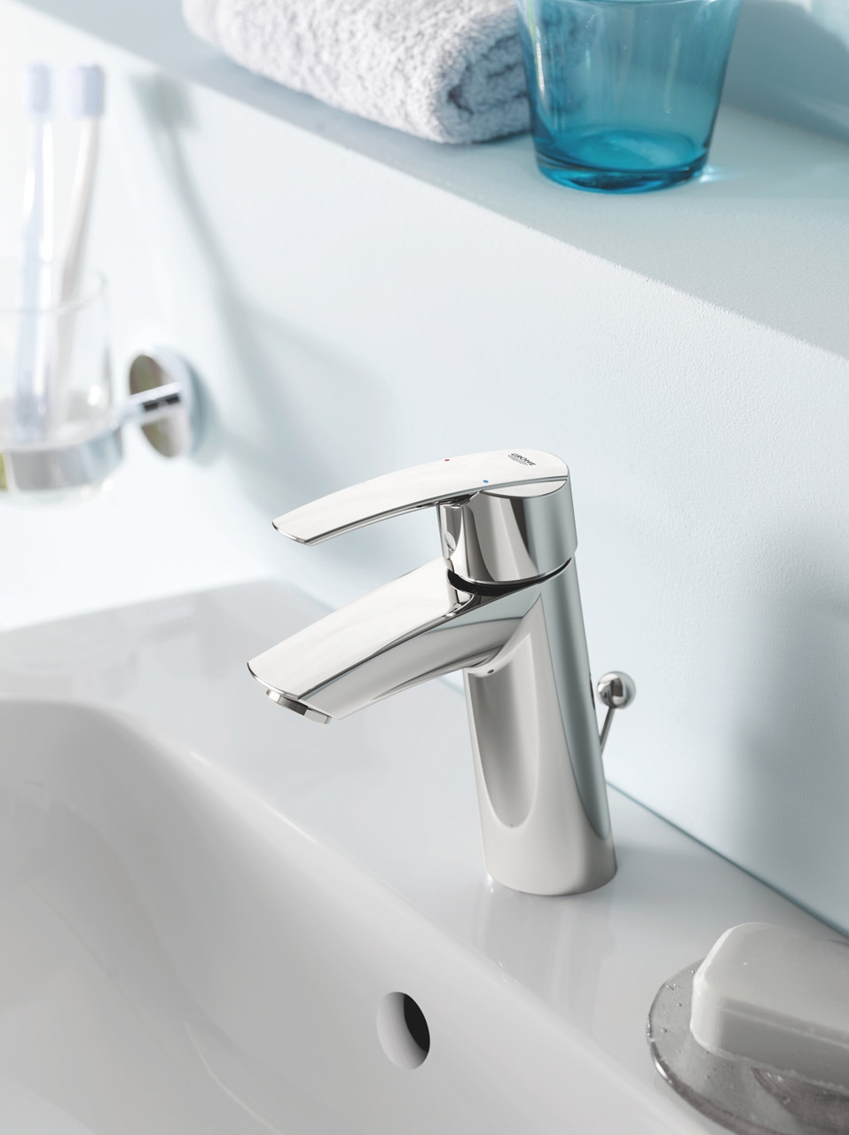 23455000 Смеситель для раковины GROHE Start со средним изливом, донный клапан, хром