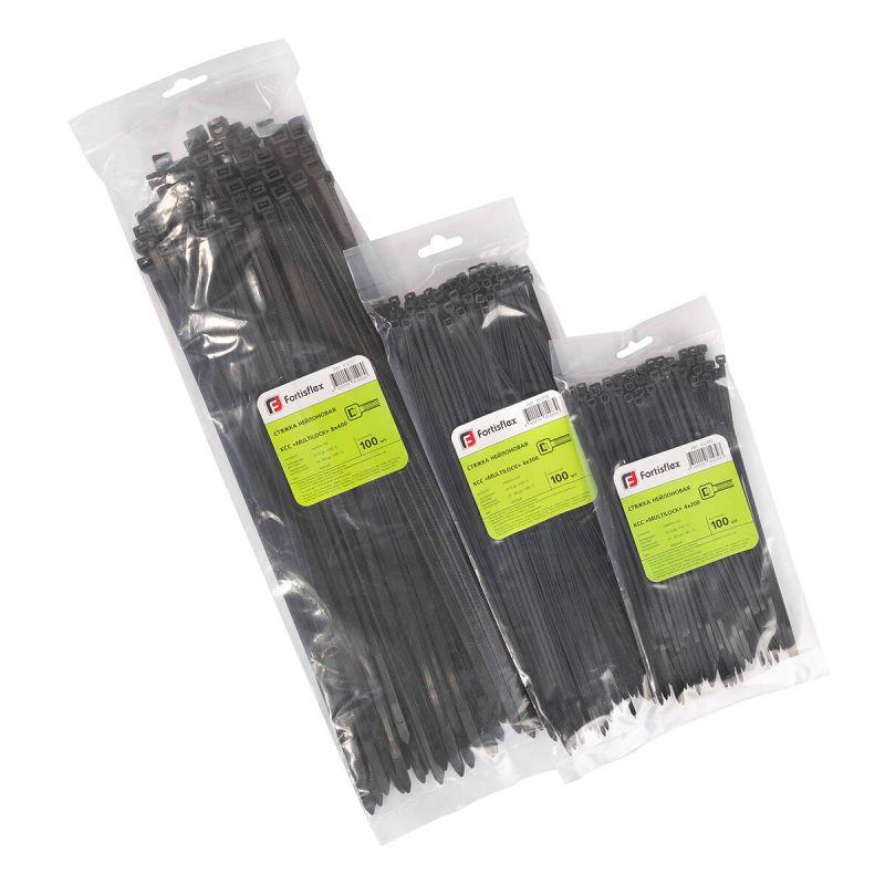Хомут нейлоновый КСС MULTILOCK 5х250 черн. (уп.100шт) Fortisflex 102320