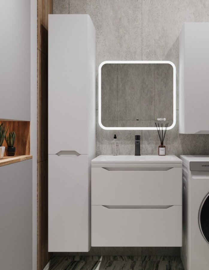 Тумба подвесная "Марелла 60" (2 ящ.) Люкс антискрейтч белый матовый, PLUS