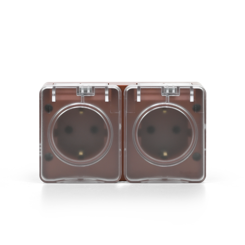 Розетка 2-м ОП AtlasDesign PROFI 16А IP54 заземл. защ. шторки терракот. SE ATN547026