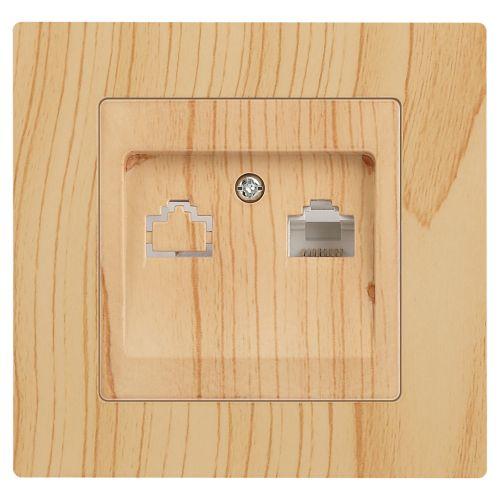 Розетка компьютерная 1-м СП Accent 6-303-11 RJ45 IP20 сосна Intro Б0063644