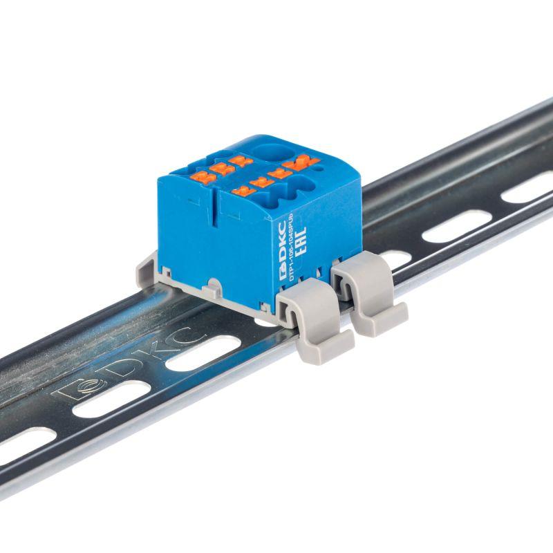 Блок распределительный зажим push-in 1 ввод 6кв.мм 6 точек подключения 25кв.мм син. DKC DTP1-106-104SPUB