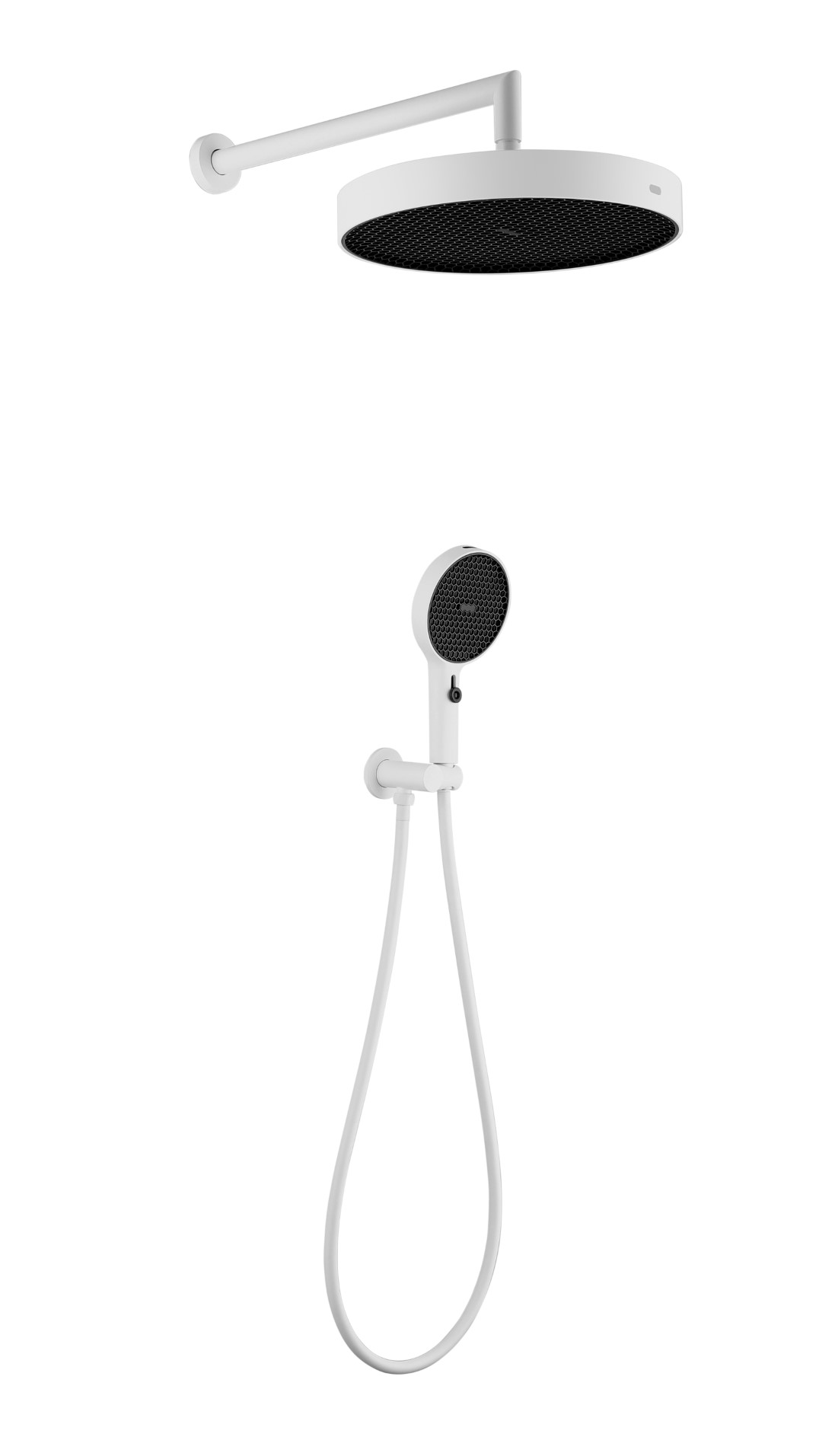 Лейка ручная+верхняя+выпуск+шланг CELL MATT WHITE