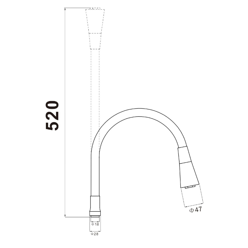 Гибкий излив для кухонного смесителя Savol S-MCG12L, бежевый
