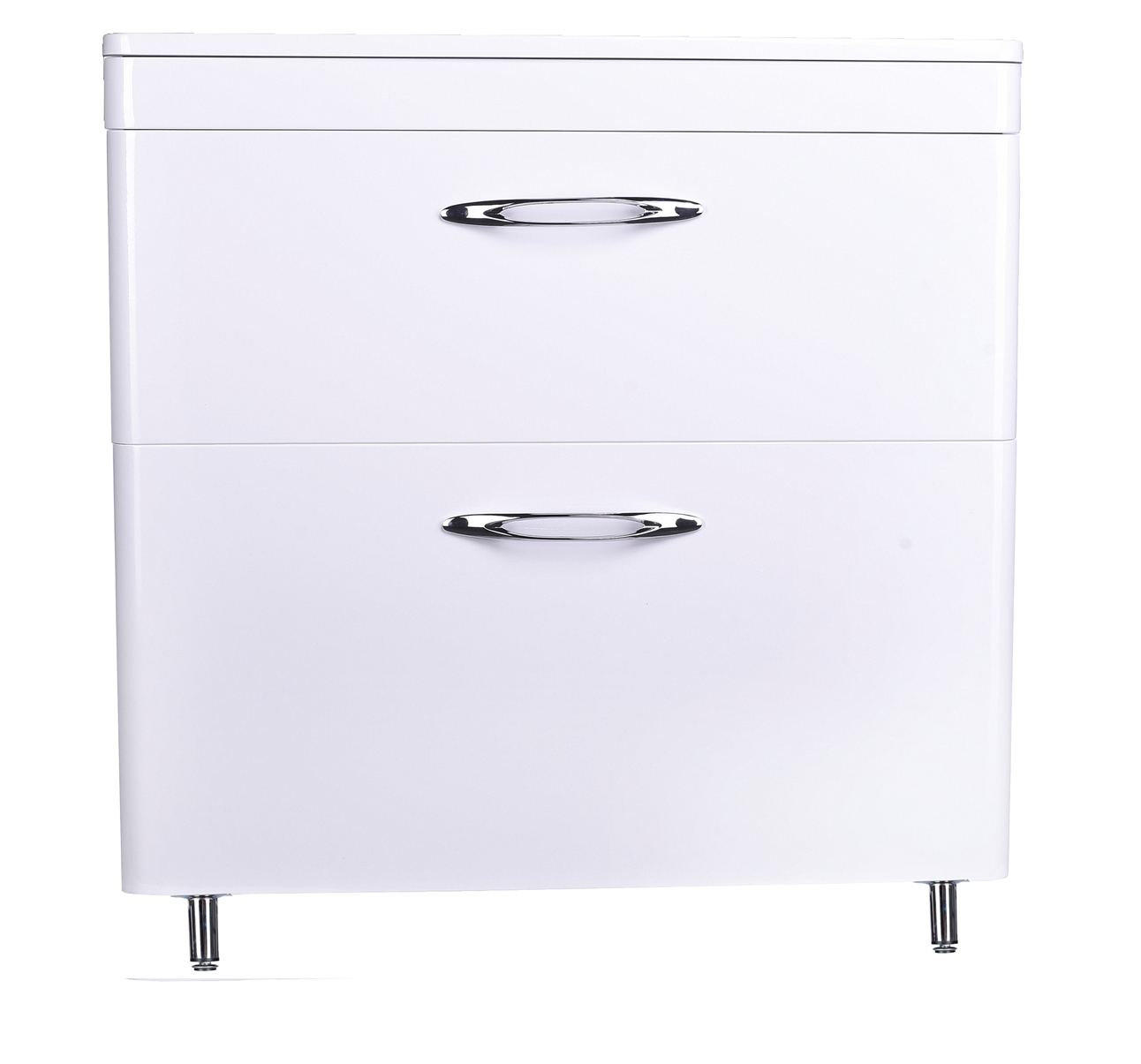 Тумба напольная "Каре 80" (2 ящ.) Люкс белая, PLUS