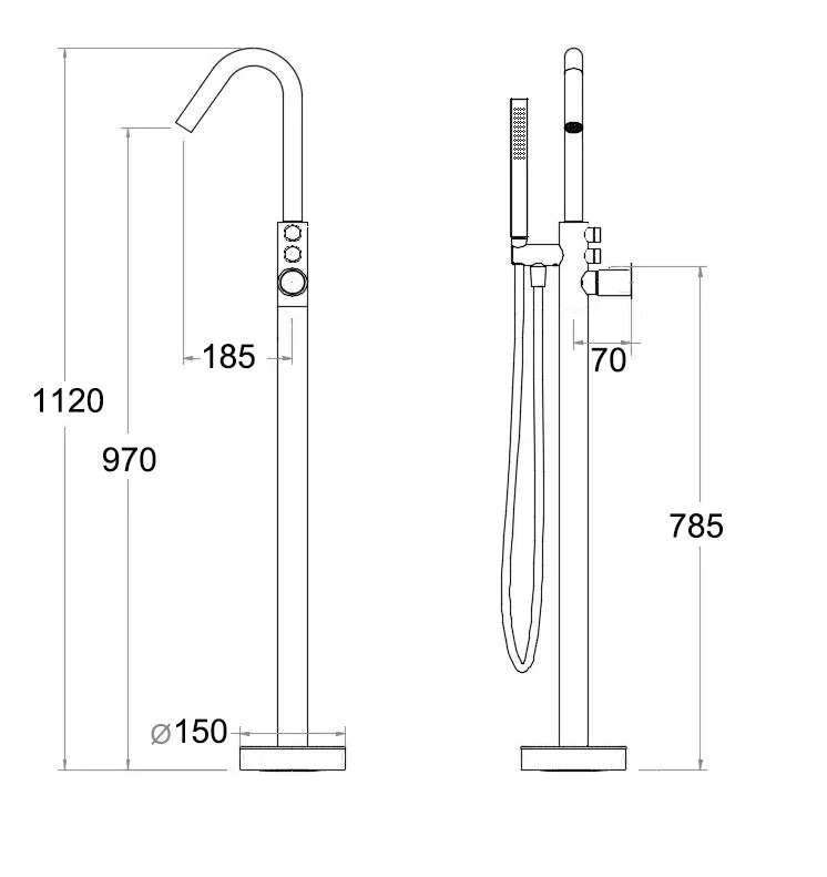 Смеситель SUV напольный для отдельностоящей ванны BOCH MANN BM10906