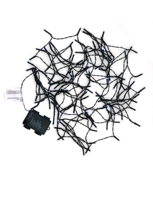 Гирлянда светодиодная "Нить" LD200-GW-BO 20м 200LED бел. уличная 8 режимов элементы питания 3хAA SHLights 4690601045454