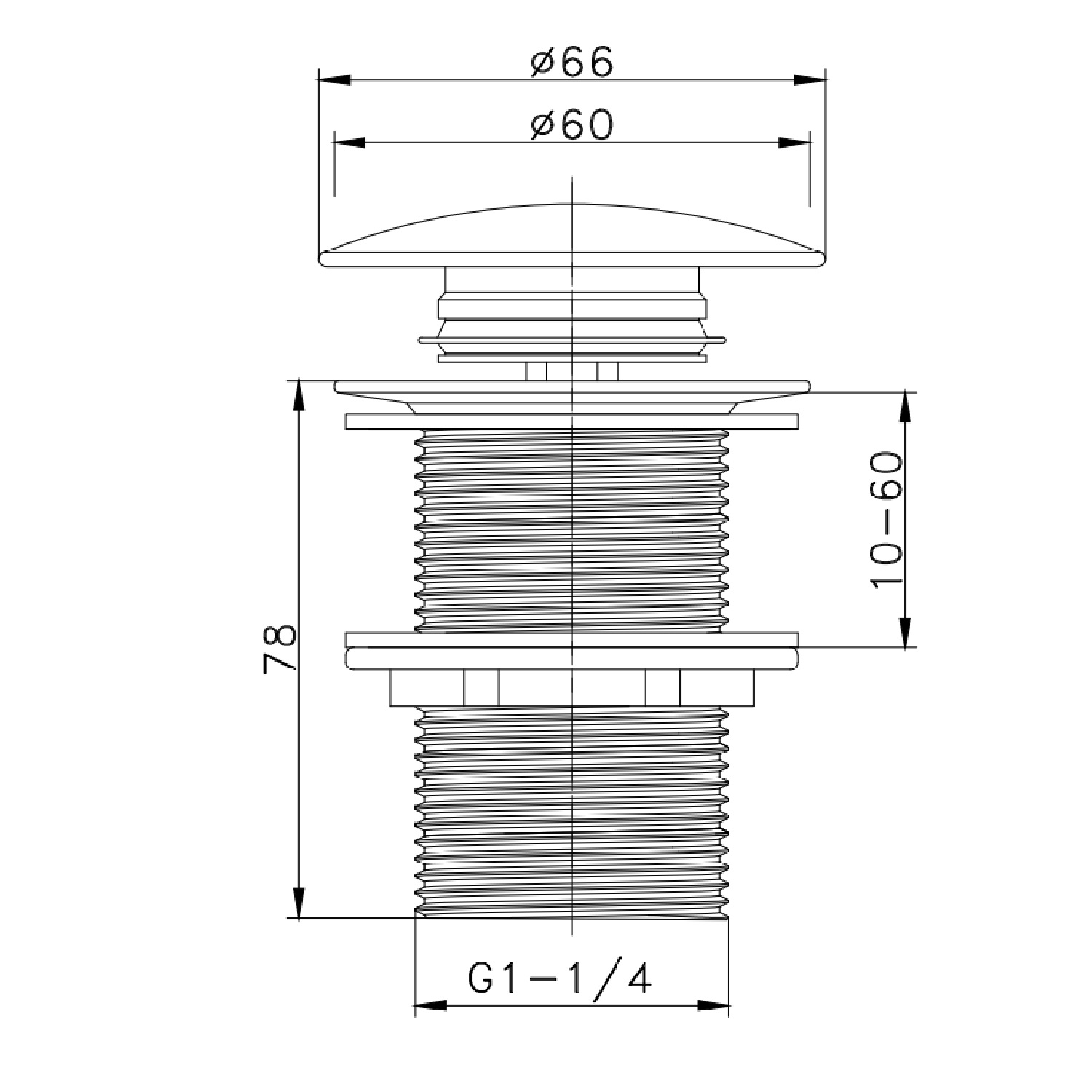 Донный клапан для раковины Raglo R600.02, хром