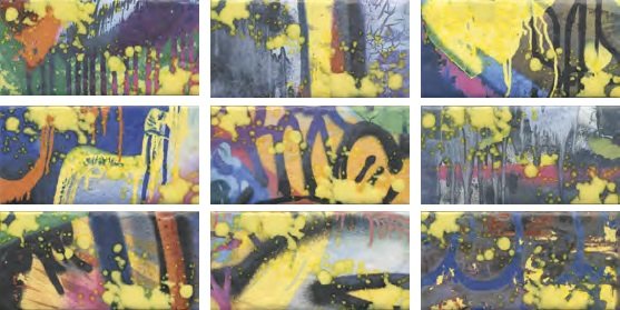 Панно Граффити из 9 частей 9,9*20 (размер каждой части) 20х89,1, OS\A58\9x\19060