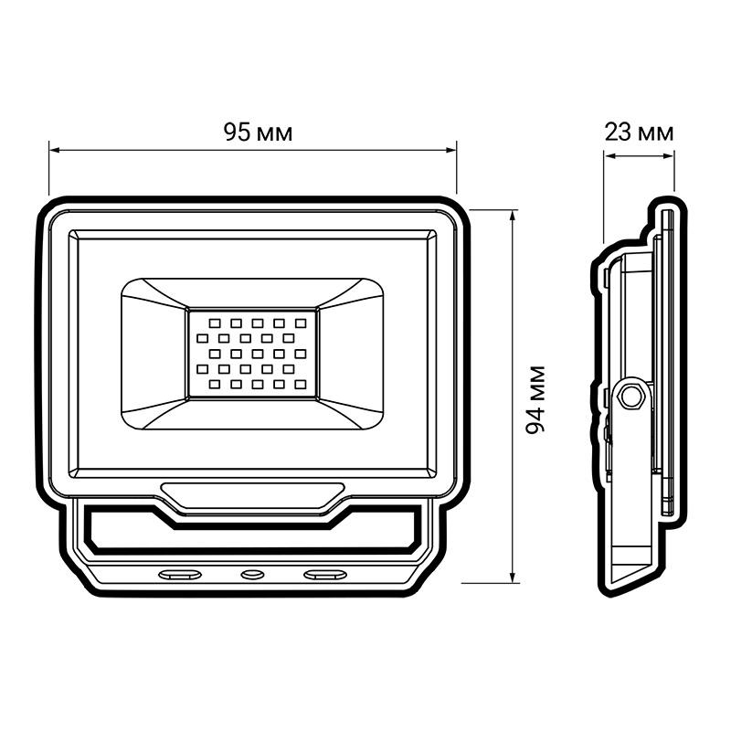 Прожектор светодиодный PFL-C3 10Вт 6500К IP65 ДО закален. прозр. стекло JazzWay 5023529A