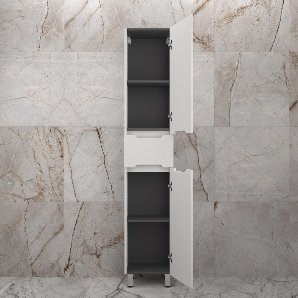 Колонна напольная "Матис" 36 см 1 ящик, Белый матовый, PLUS, ЭМАЛЬ