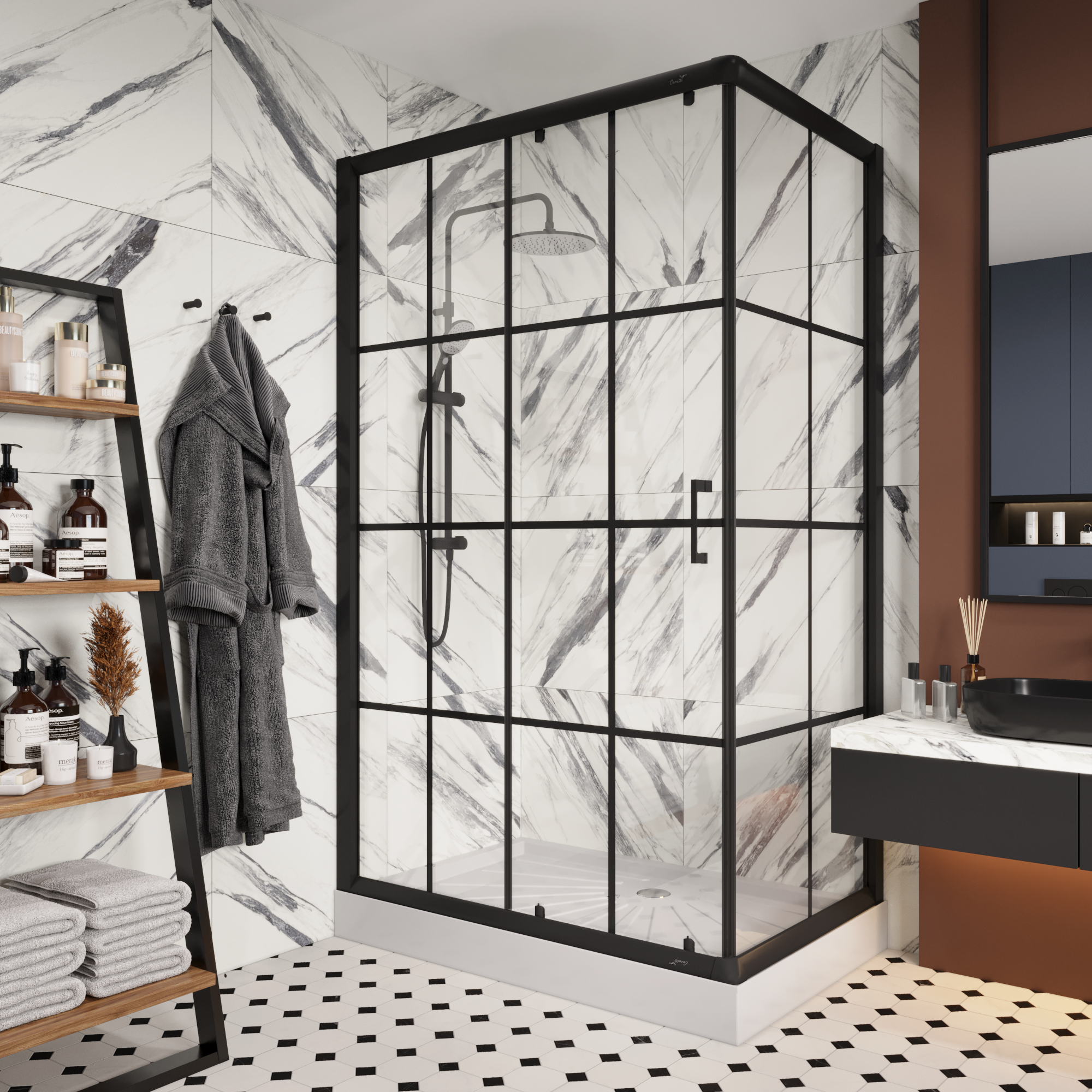 Ограждение MUZA120 душевое Ceruttispa без поддона (80x120x195)