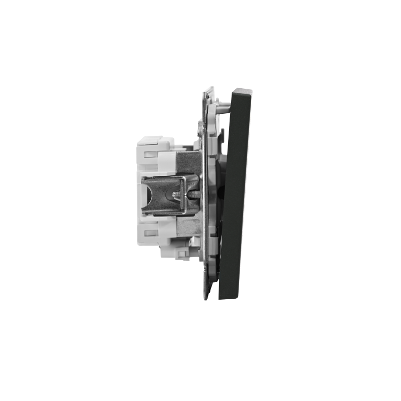 Выключатель кнопочный 1-кл. ArtGallery 10А с подсветкой механизм базальт SE GAL001416