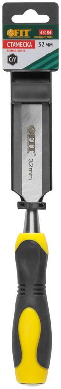 Стамеска профи CrV двухцветная прорезиненная ручка 32мм FIT 43184