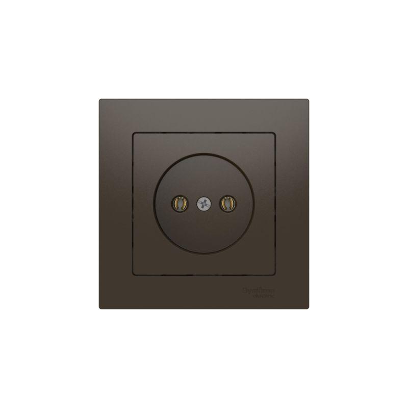 Розетка AtlasDesign 16А без заземл. быстрозажим. клем. в сборе мокко SE ATN000640S