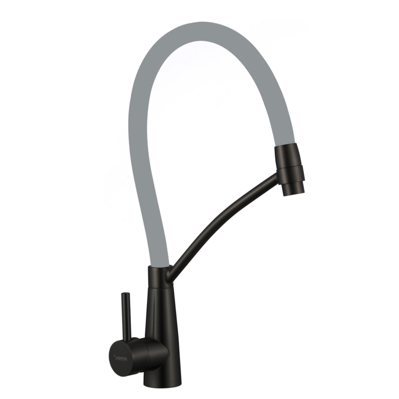 Смеситель для кухни с гибким изливом Fmark FS8255H-04, черный