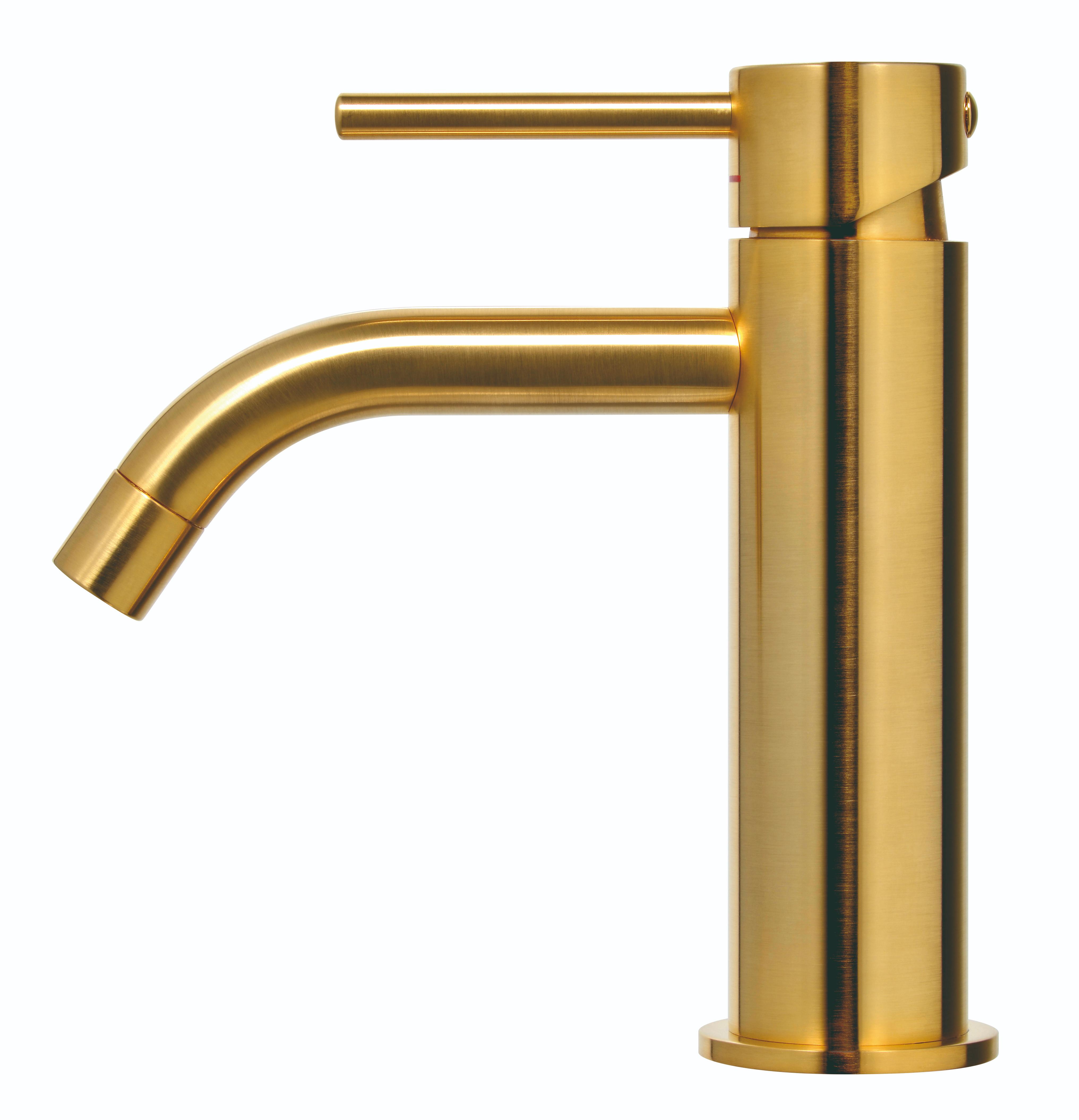 Смеситель для раковины Paffoni LIGHT LIG071HGSP Золото медовое брашированное