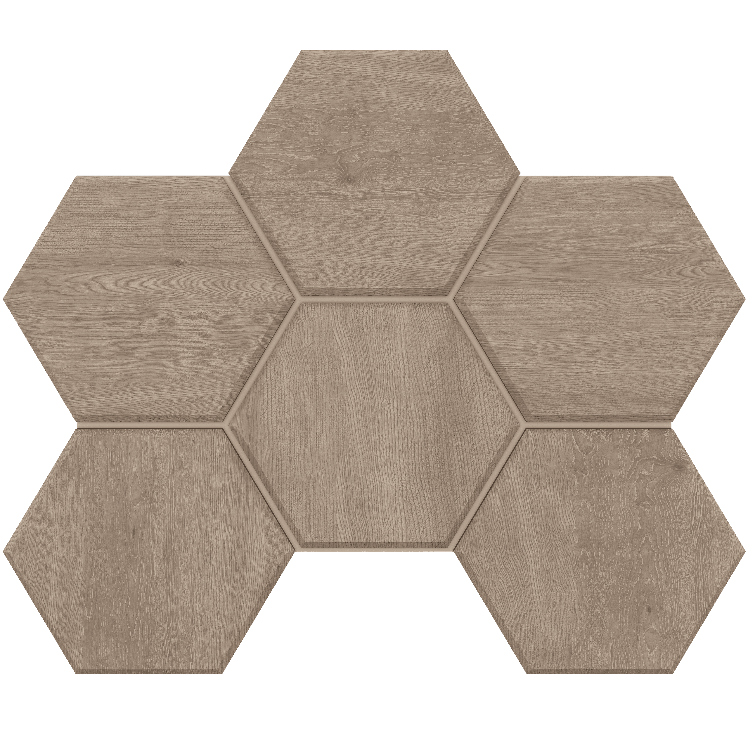 Мозаика под дерево Estima Classic Wood серый (Mosaic/CW02_NR/25x28.5/Hexagon)