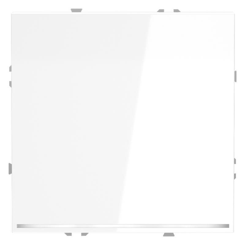 Переключатель проходной 1-кл. СП S70 10А с подсветкой механизм бел. глянцевый Voltum VLS010401