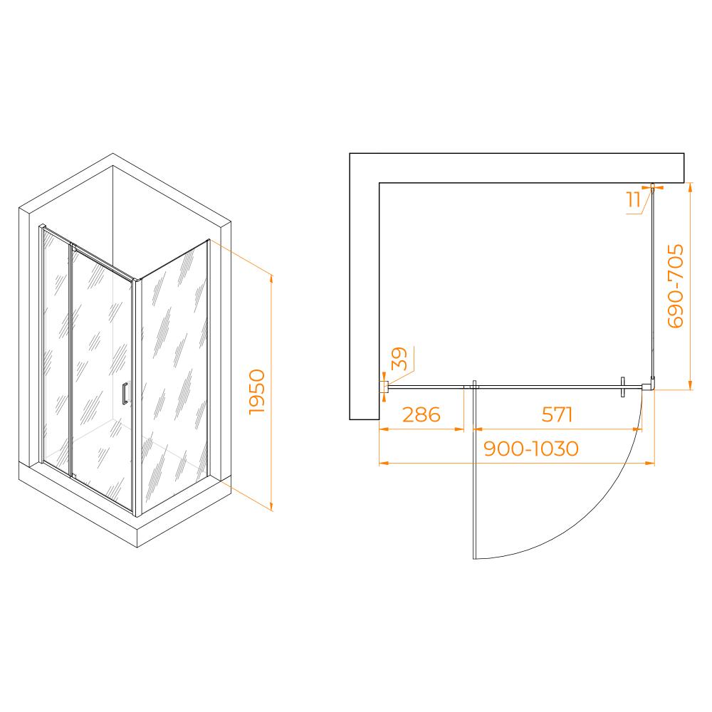 Душевой уголок RGW PA-078 (RGW PA-008 + Z-050-2), 350807897-11