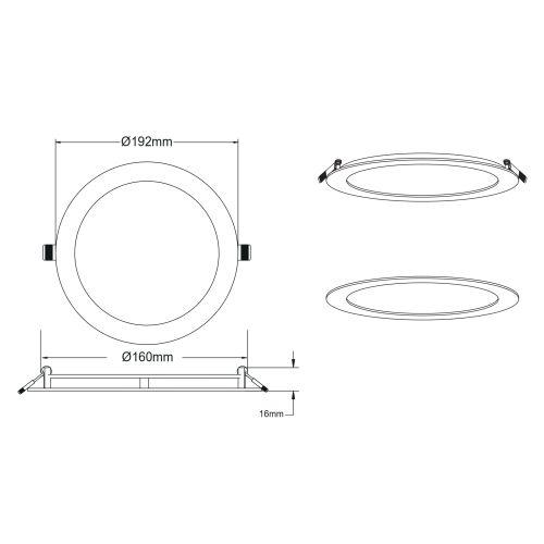 Светильник светодиодный LED 1-16-6K 16Вт 6500К встраив. круглый ЭРА Б0058403