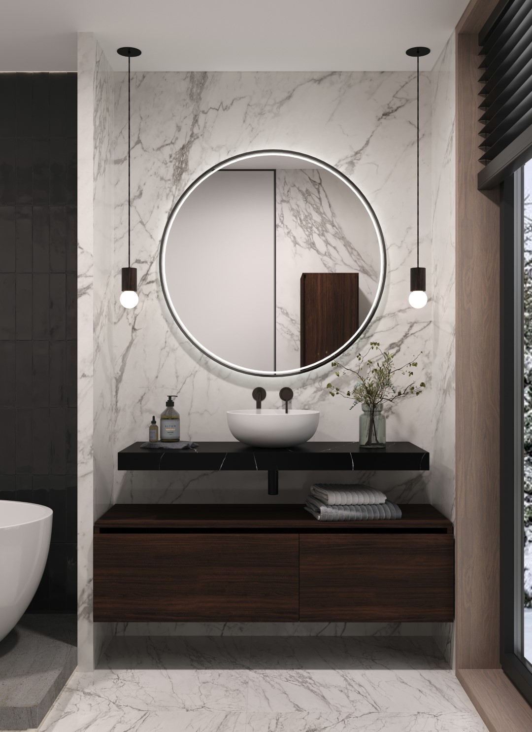 Столешница прямая FLAT NERO MARQUINA 1210*460*70