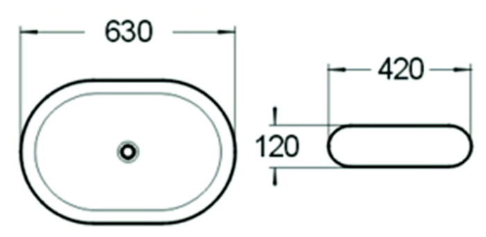 Раковина керамическая (накладная) SL-1035