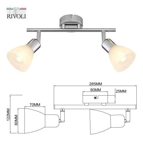 Светильник Keila 7051-702 2хE14 40Вт настенно-потолочный спот поворотный Rivoli Б0054680