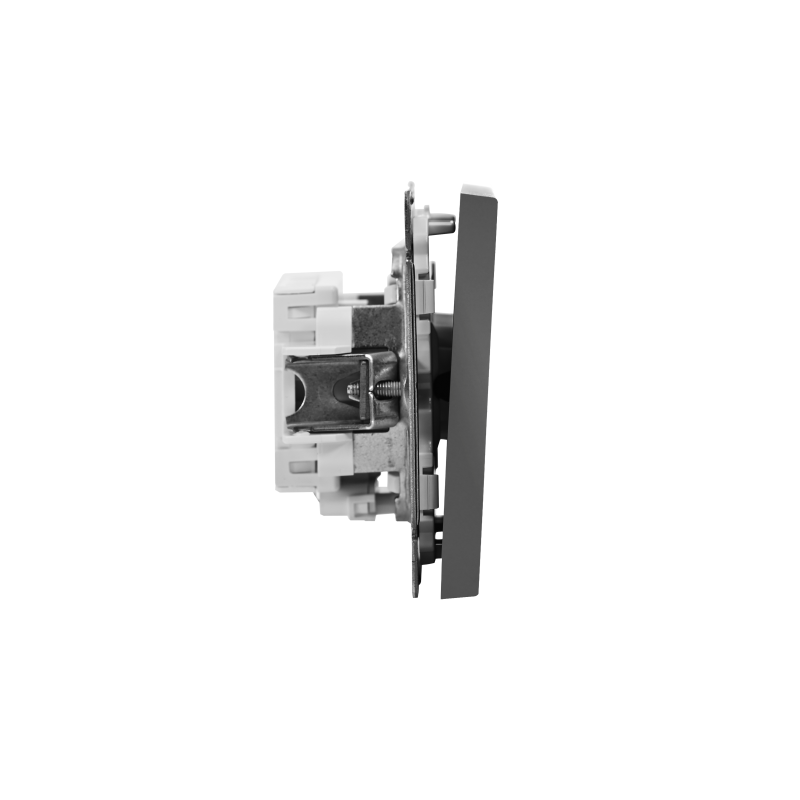 Выключатель кнопочный 1-кл. ArtGallery 10А с подсветкой механизм сталь SE GAL000916