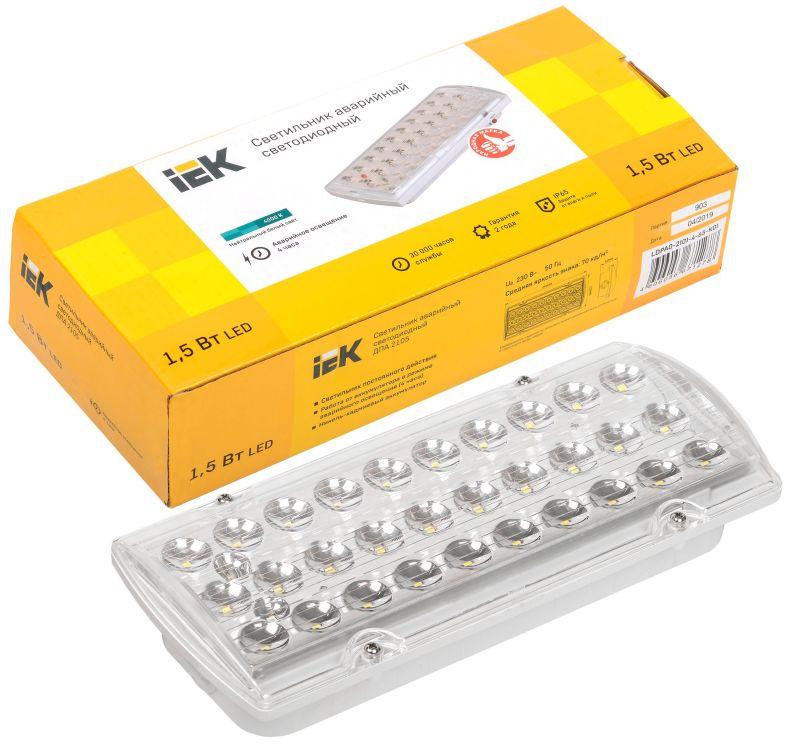 Светильник светодиодный ДПА 2105 IP65 4ч аварийный постоянного действия IEK LDPA0-2101-4-65-K01